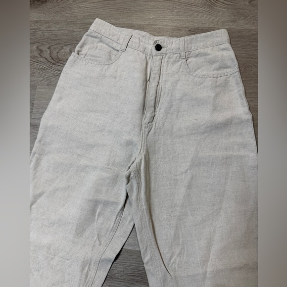 Talbots Cream Linen-Blend Pants - Picture 3 of 9